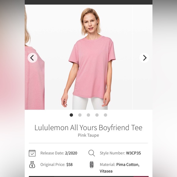 ❤️SOLD❤️Lululemon All Yours Boyfriend Tee in Pink Taupe - Picture 10 of 11